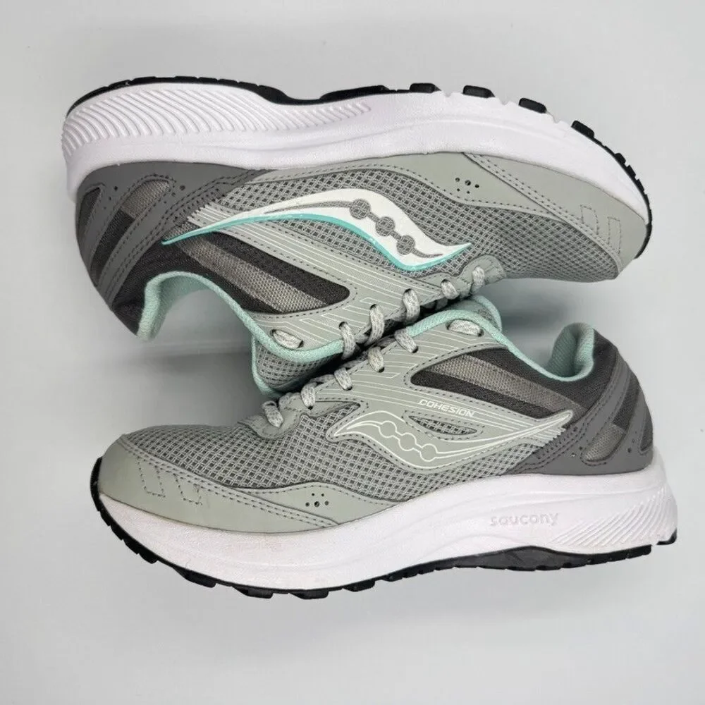 Saucony Women’s Sz 8.5 Cohesion 13 S10559-3 Gray Running Shoes Lace Up Low Top